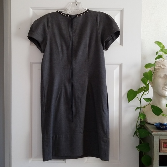 Robert Rodriguez chic & edgy grey wool shift dress - Picture 7 of 8